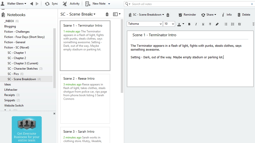 How To Use Evernote For Writing Fiction