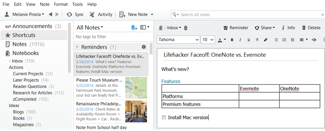 Lifehacker Faceoff: OneNote Versus Evernote