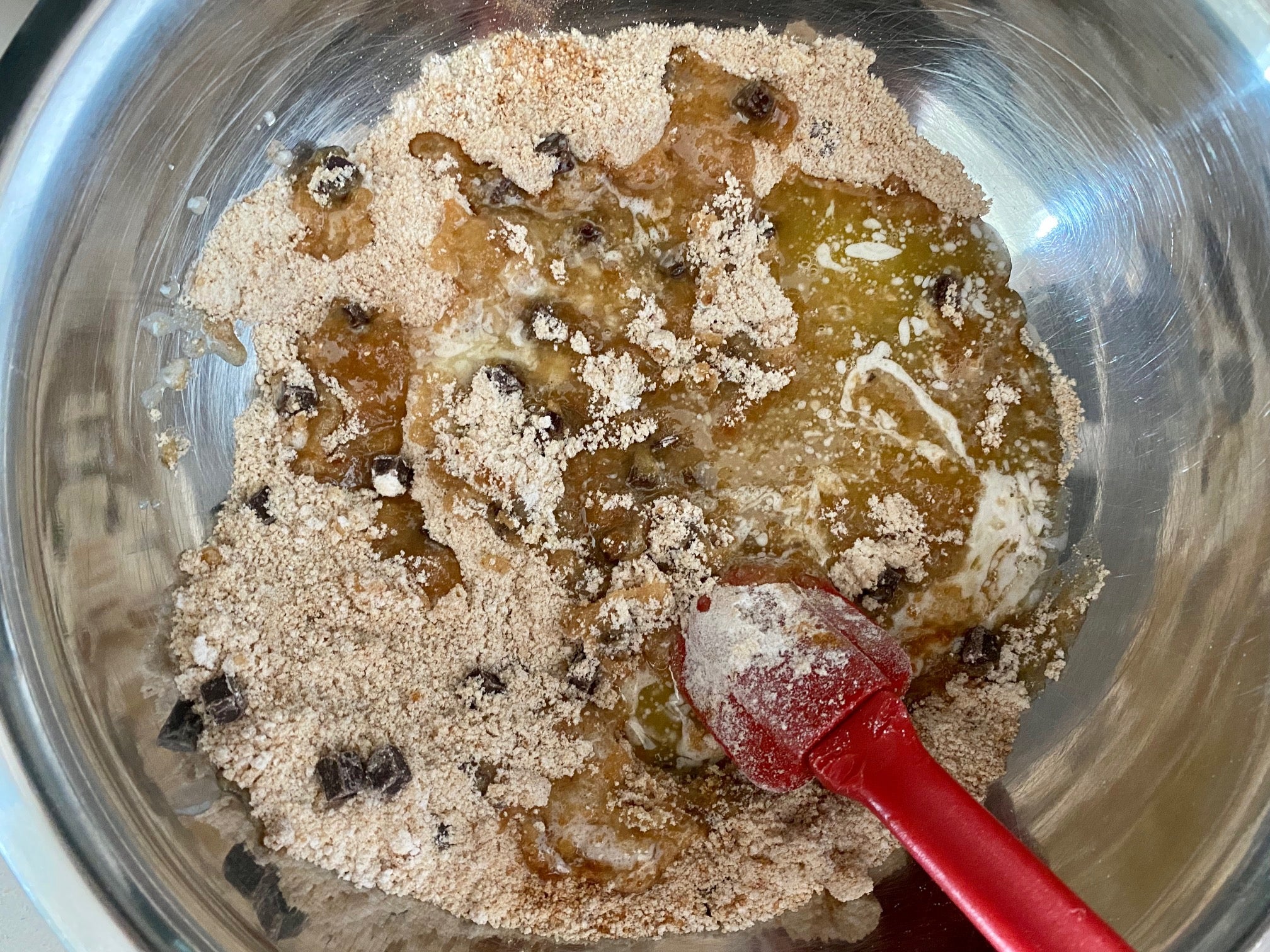 Crumble topping before stirring. (Photo: Allie Chanthorn Reinmann)