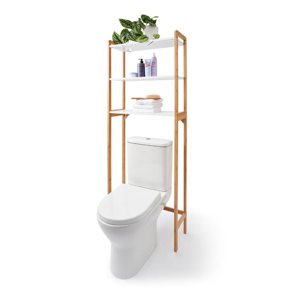 over toilet shelf unit