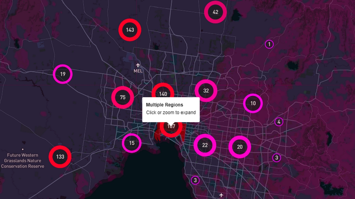 coronavirus cases map outbreak victoria melbourne