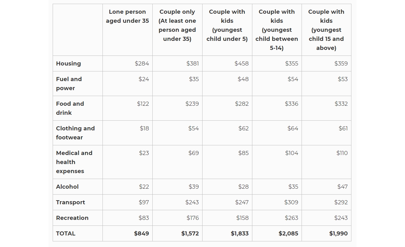 asics abs rent spendings table