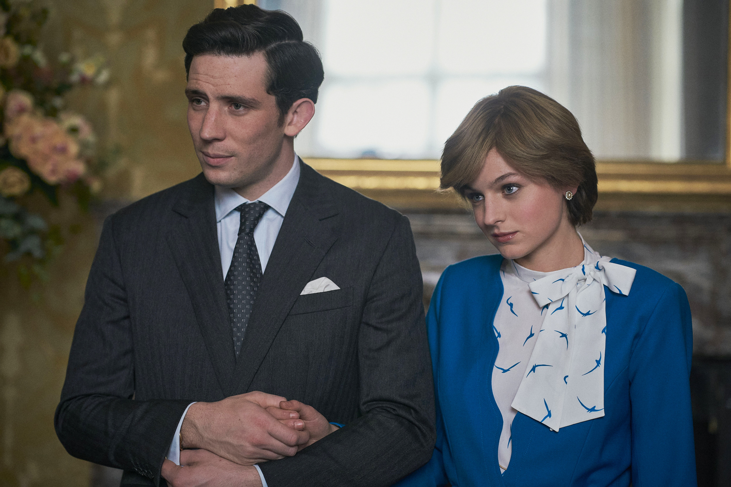 The Crown S4. Picture shows: Prince Charles (JOSH O CONNOR) and Princess Diana (EMMA CORRIN)