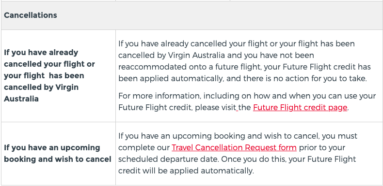 virgin australia cancellation