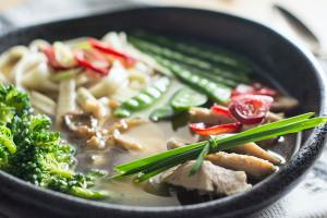 Leftover roast chicken soup